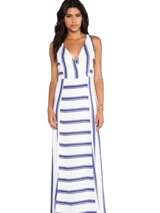 Ella Moss Dresses & Skirts - NEW! ELLA MOSS Anabel Navy Stripe Splice Neckline Maxi Dress Small.